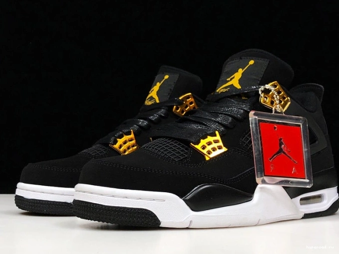 Air 308497-032 Black Gold-White Jordan 4 Metallic Royalty 0815